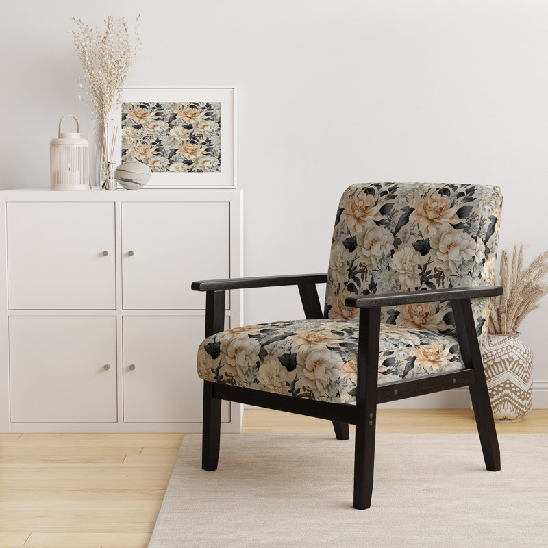 Chaise d'appoint florale Cobalt, Motif victorien chic et urbain VIII