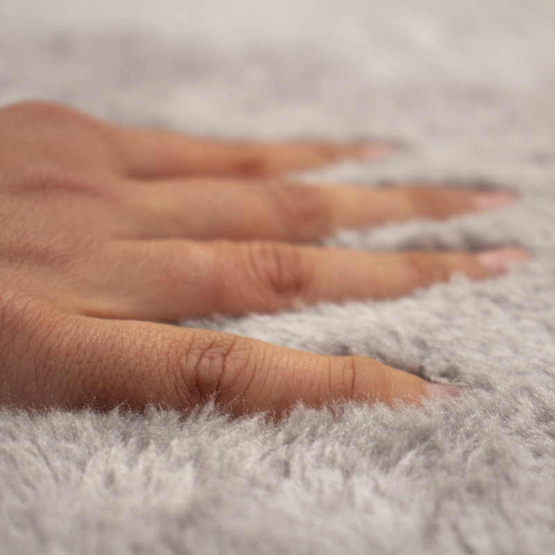 Tapis gris en polyester tissé à la machine Caius, Tapis de couloir 6 pi 7 po x 16 pi 5 po