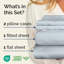 Ensemble de draps rayés, draps rafraîchissants, literie douce et infroissable, respirante-103254699-129674510