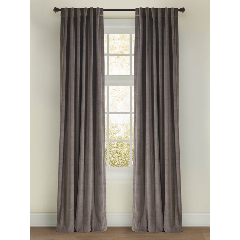 Camden Velvet Drapery Panel, 50" W x 118" L, Ash Gray