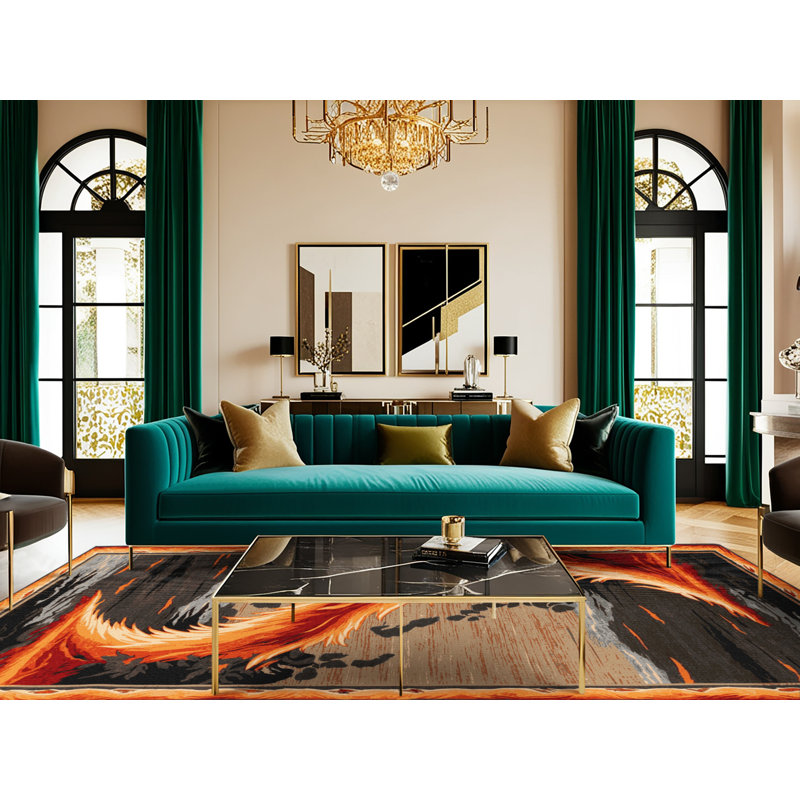  Tapis hawaïen lavable Volcanoes, Carré 4 pi