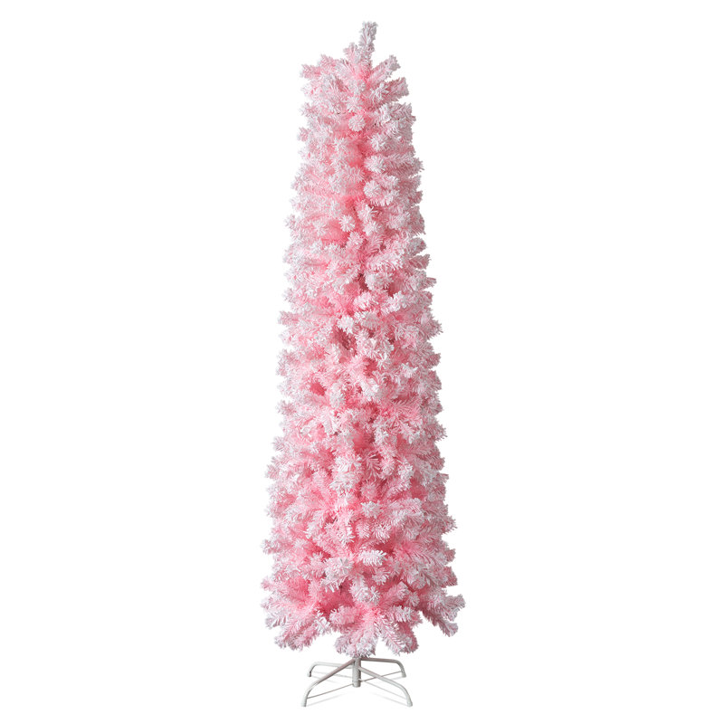 Arbre de Noël artificiel, pin articulé non éclairé - conception mince et compacte, support robuste, pour les décorations des Fêtes à la maison / appartement / bureau