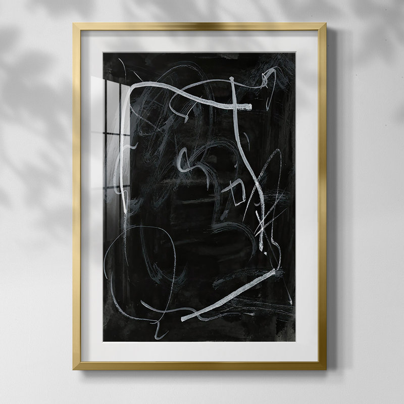«Erase I», peinture sur papier encadrée, Or