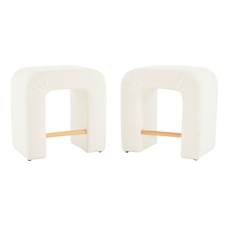 Ensemble de 24 tabourets de 24 po et 2 chaises de salle à manger pour îlot de cuisine, Blanc, Naturel