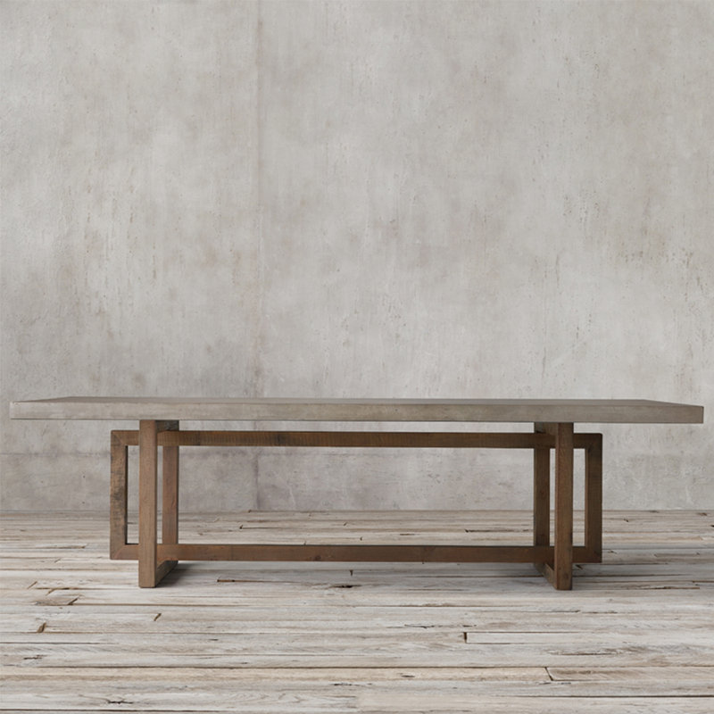 Table de salle à manger en bois massif Tazman, H 29,5 po x L 86,6 po x l 35,4 po