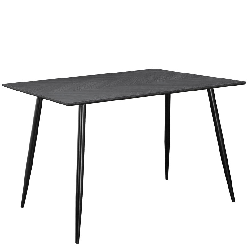 Stronach Metal Base Dining Table, Fishbone Grey Oak
