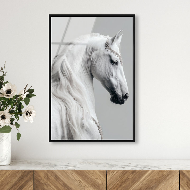 Jeweled Mane I Print by Oliver Gal, 25" H x 17" W, Black Floater Frame