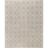 Hand-Knotted High-Quality Cream and Blue Area Rug