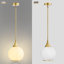 1 - Light Brushed Gold Single Pendant with Milk Glass