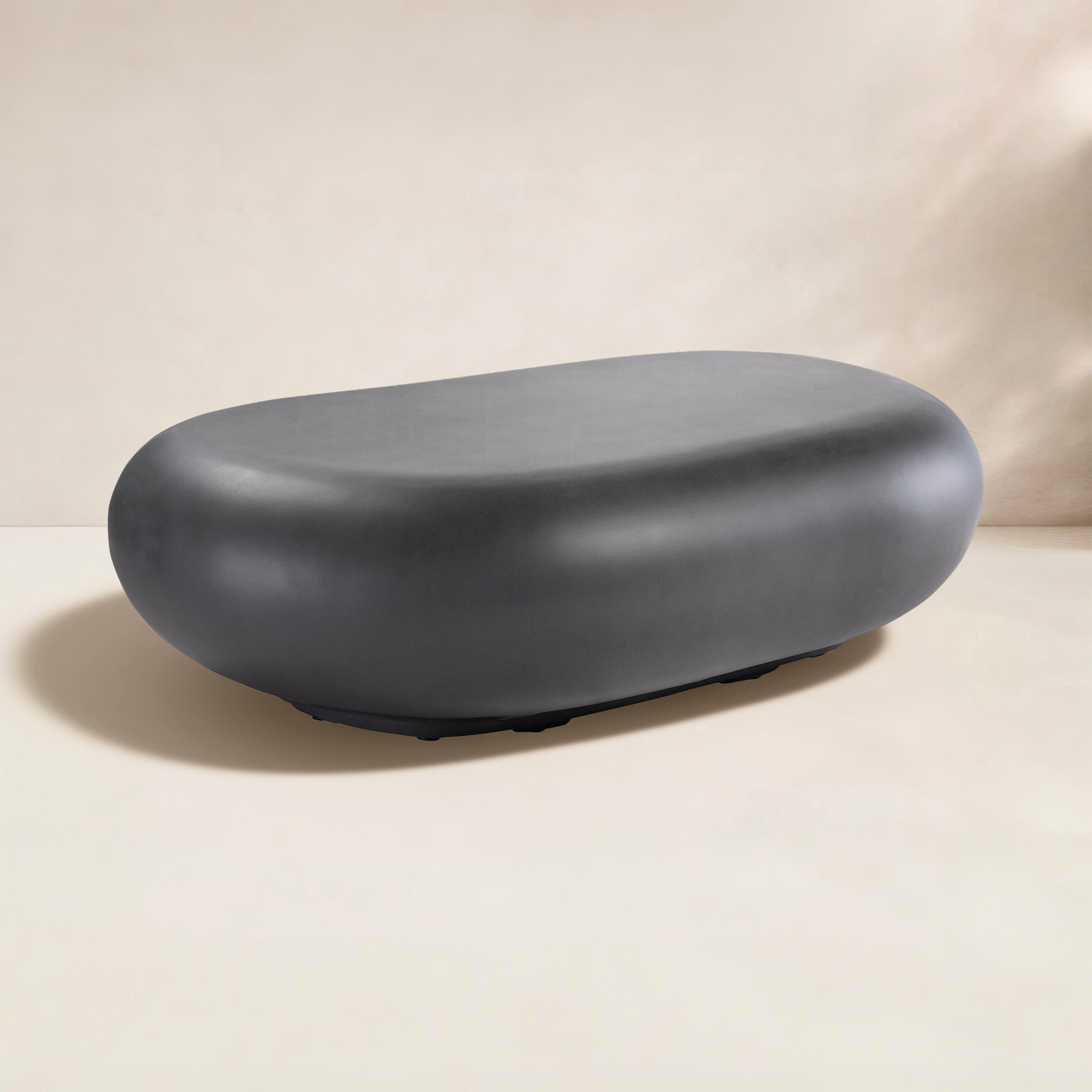 Bazaar 53" Concrete Outdoor Coffee Table, Gray