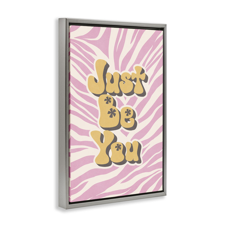 Toile flottante encadrée Just Just You on Zebra par Nataly White, Cadre flottant gris lustré, H 25 po x l 17 po