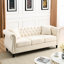 Canapé en velours beige 3 + - Conception classique et dossier doux-1773709052