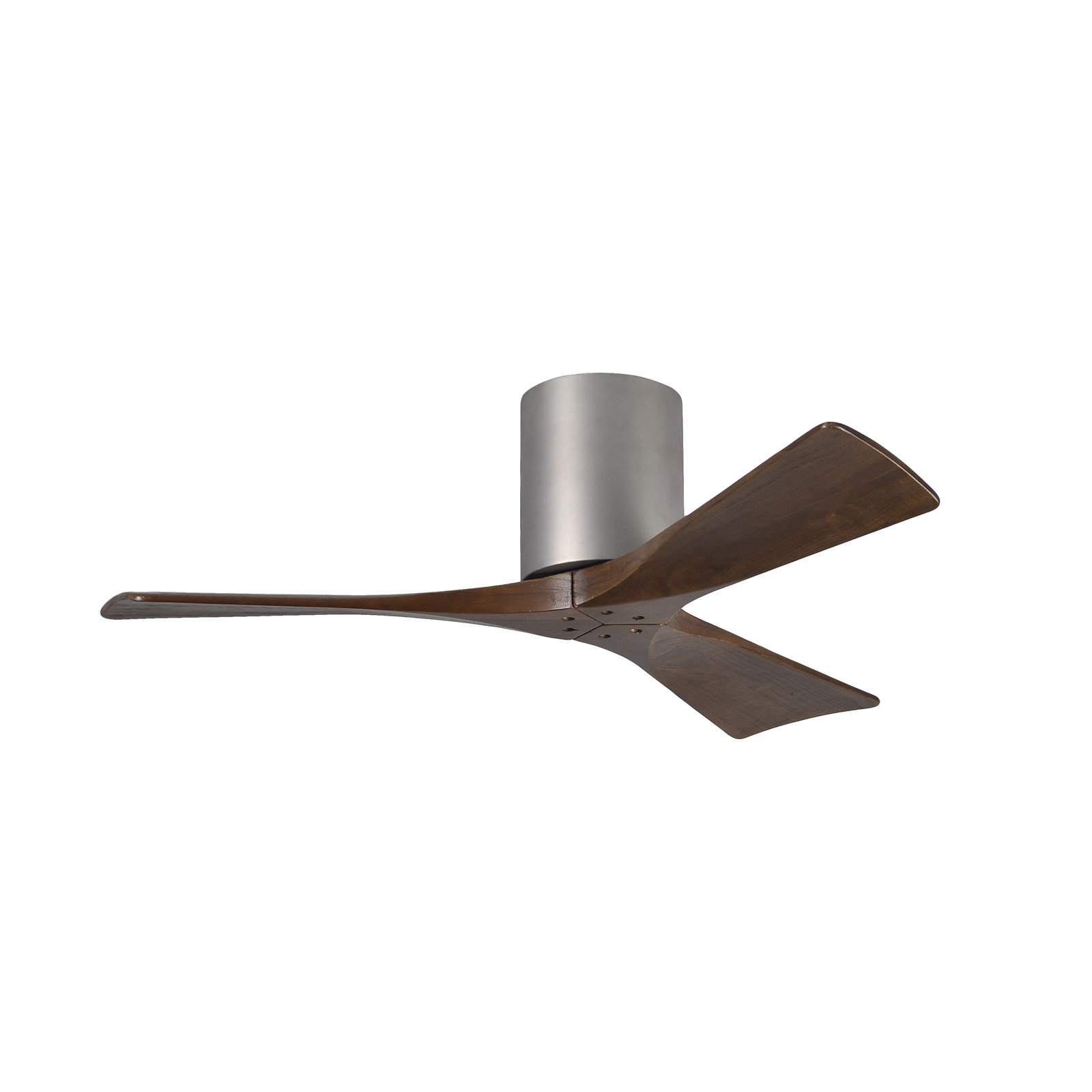 Olivier 3 Blade Ceiling Fan, Brushed Nickel, Walnut Tone, 42"