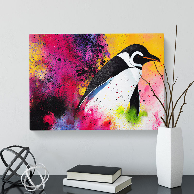 Penguin Splash Vol.1 Abstract - Wrapped Canvas, 35cm H x 50cm W x 3cm D