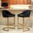 Berlin 26" Counter Height Brass Stainless Steel Upholstered Velvet Barstool-2058104095
