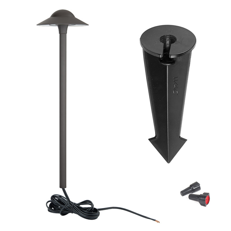 Éclairage de sentier à DEL basse tension intégré en métal, Noir / Bronze, 2700 K