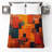 Orange Red Geometric Blocks Quilted Bedspread All Sizes-130698323