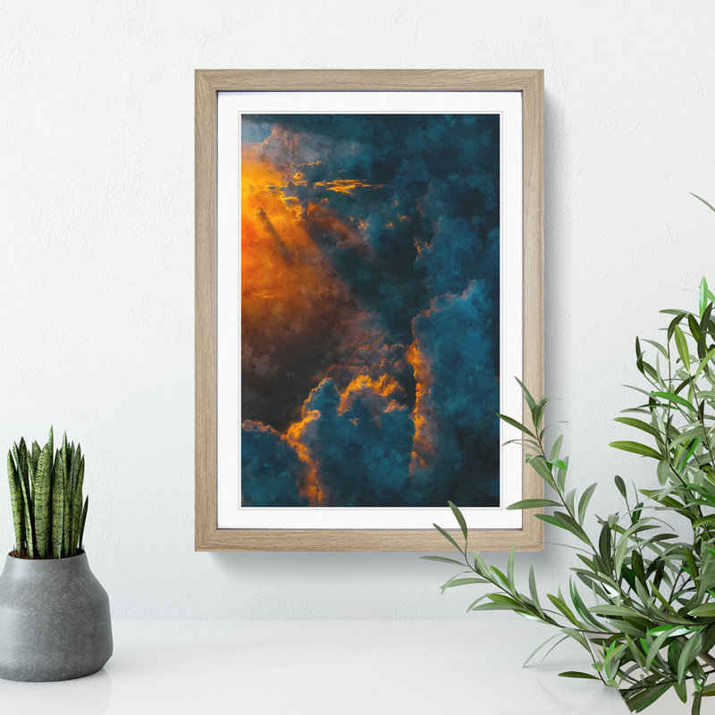 Light Through the Clouds - Picture Frame Graphic Art Print, Oak Framed, 33cm H x 24cm W x 2cm D
