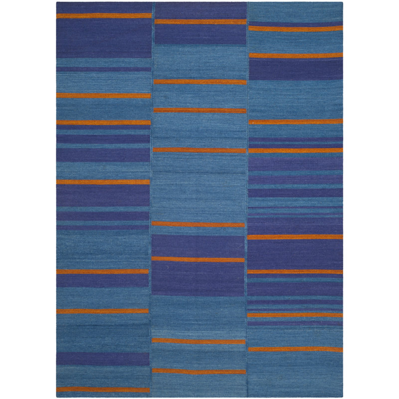 Aghvarth Hand Woven Wool Geometric Rug, Rectangle 4' x 6'