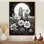 Décoration florale de cactus en fleurs pleine lune monochrome - cactus floral
