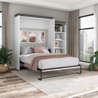 Grand lit escamotable avec étagère Ailé (95 W)