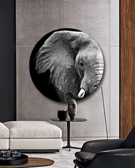 Elephant Profile Print, 24" H x 24" W x 1.5" D
