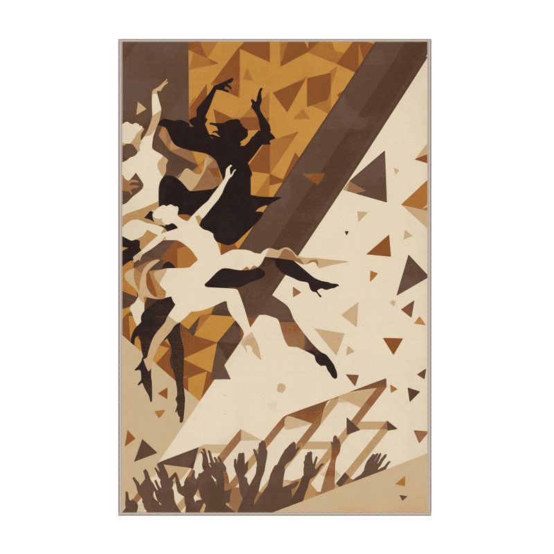 Soft Plush Montauk Street Theater Performance Eclectic Abstract Area Rug in Beige – Beige Binding, 8x12