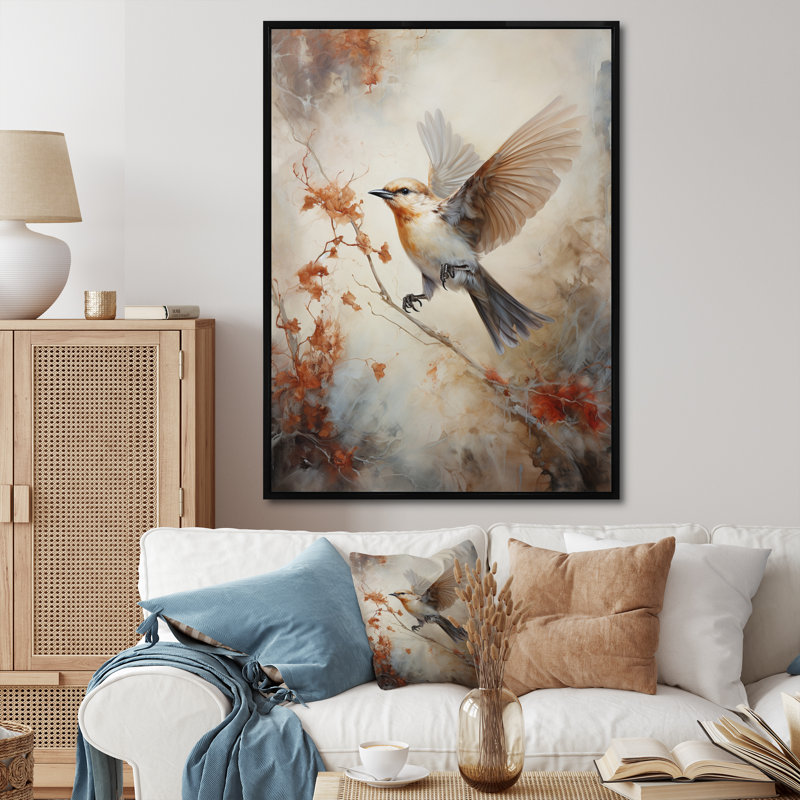 Bird Wings Of Wonder - animaux, art mural, salon, H 32 po x l 24 po x P 1 po, Cadre flottant noir