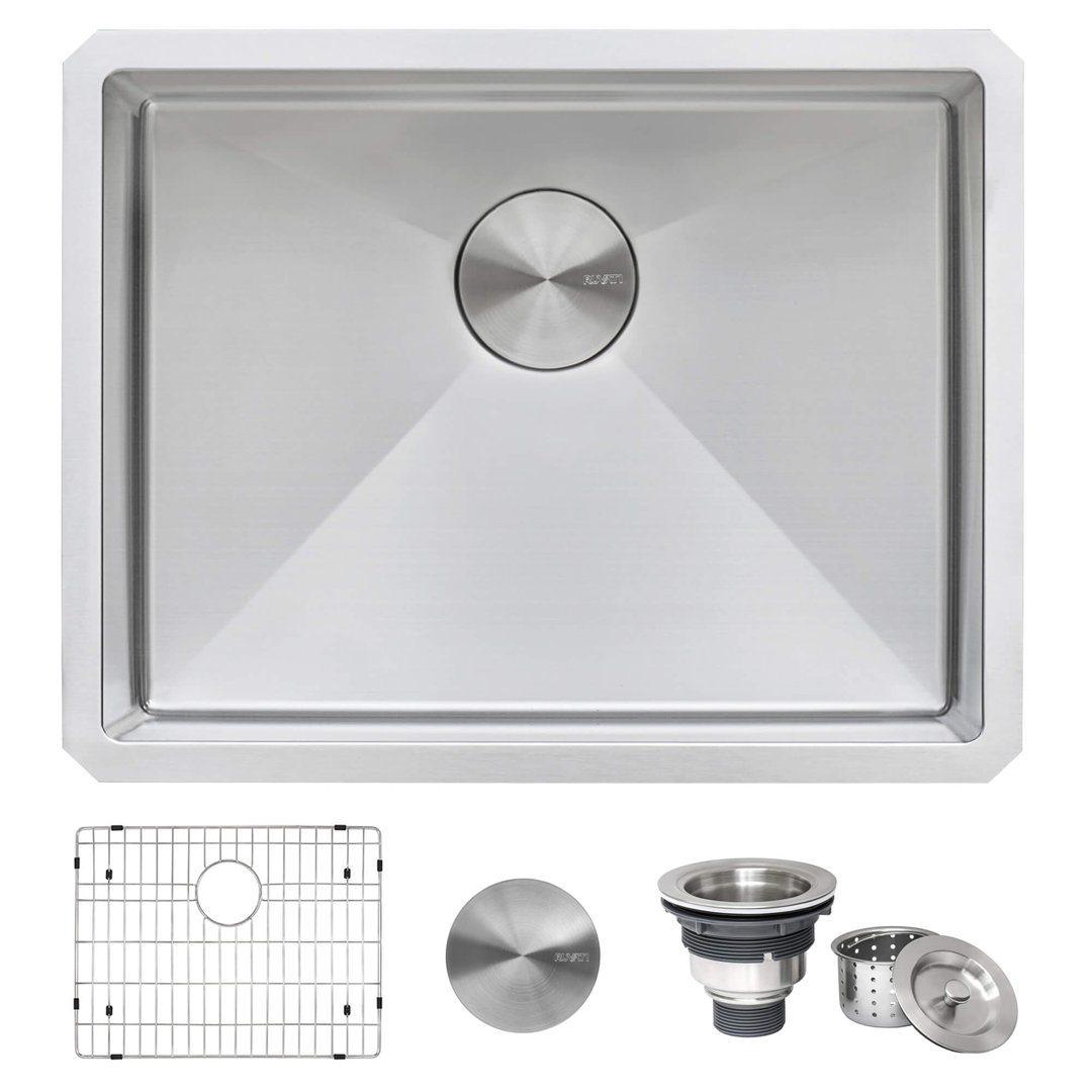Ruvati Bar Prep Sink Narrow Trough Undermount 16 Gauge Stainless Steel Single Bowl Ruvati 