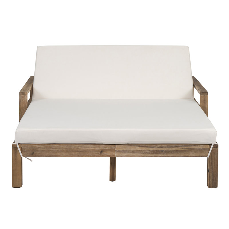 Chaise longue d'extérieur avec sièges doubles, Beige