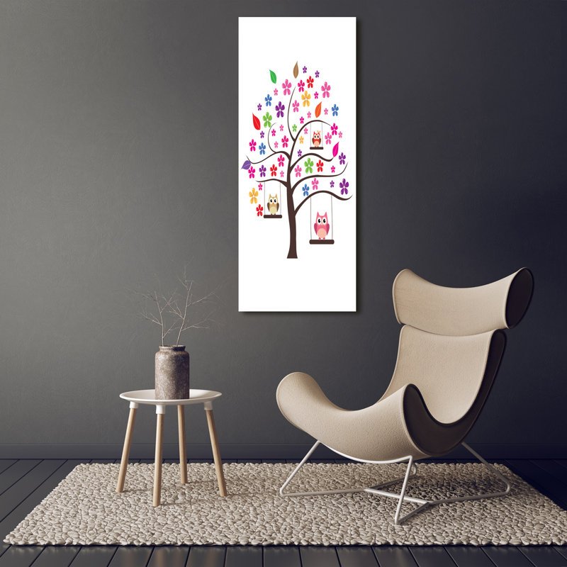 Owls On Swings - Wrapped Canvas Print