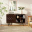 Meuble télé Georgina en bois massif pour salon et chambre, tiroirs de rangement-388597544