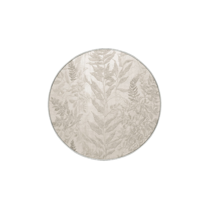 Tapis beige lavable à la machine, Rond 4 pi