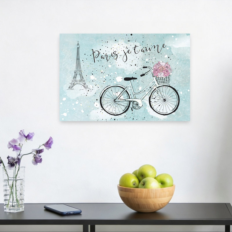 Impression sur toile Parisian Bicycle Dreams, 12" H x 18" W