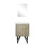 24 po De salle de bain rustique avec comptoir en quartz blanc, miroir inclinable réglable de 18 po, mécanisme de fermeture en douceur et comptoir de salle de bain large, plateau de table incliné