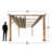 Florence 11 ft. W x 11 ft. D Wood Grain Aluminum Pergola in Canadian Cedar with Convertible Canopy-1439562453