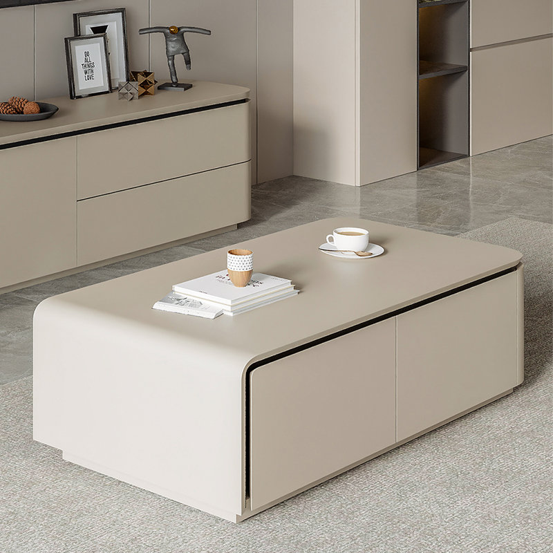 Table basse multifonctionnelle avec rangement ouvert, H 15,75 po x L 51,18 po x l 27,56 po, Gris