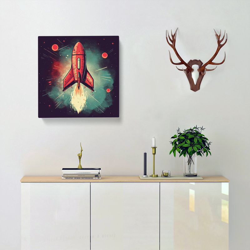 Rocket Retro - Wrapped Canvas