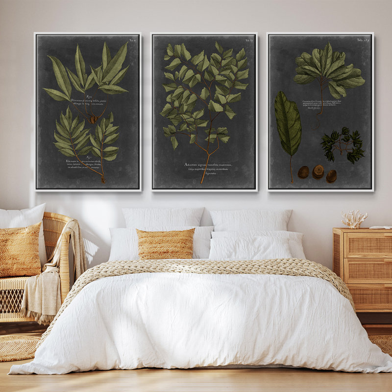 «Foliage Dramatique IV», ensemble de 3 reproductions de photos sur toile, Blanc, H 27 po x l 54 po