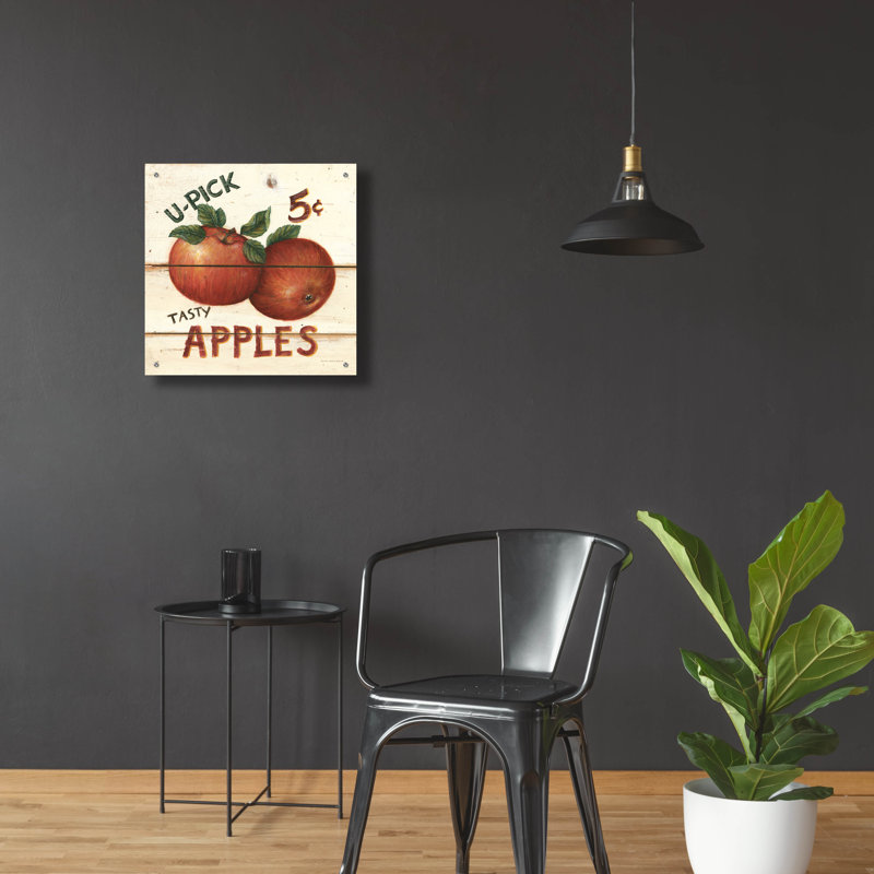 Art mural en verre rouge «U Pick Apples» par David Carter par Red Barrel Studio®, H 24 po x l 24 po