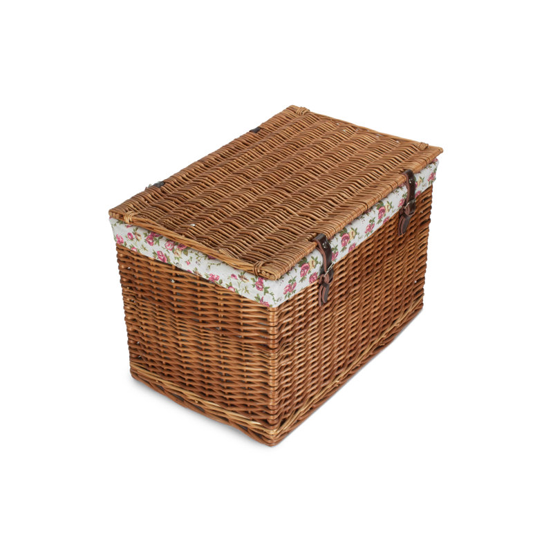 August Grove Wicker Decorative Basket, Double Steamed/Garden Rose Lining