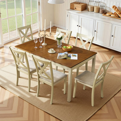 Deral 7 - Piece Solid Wood Dining Set