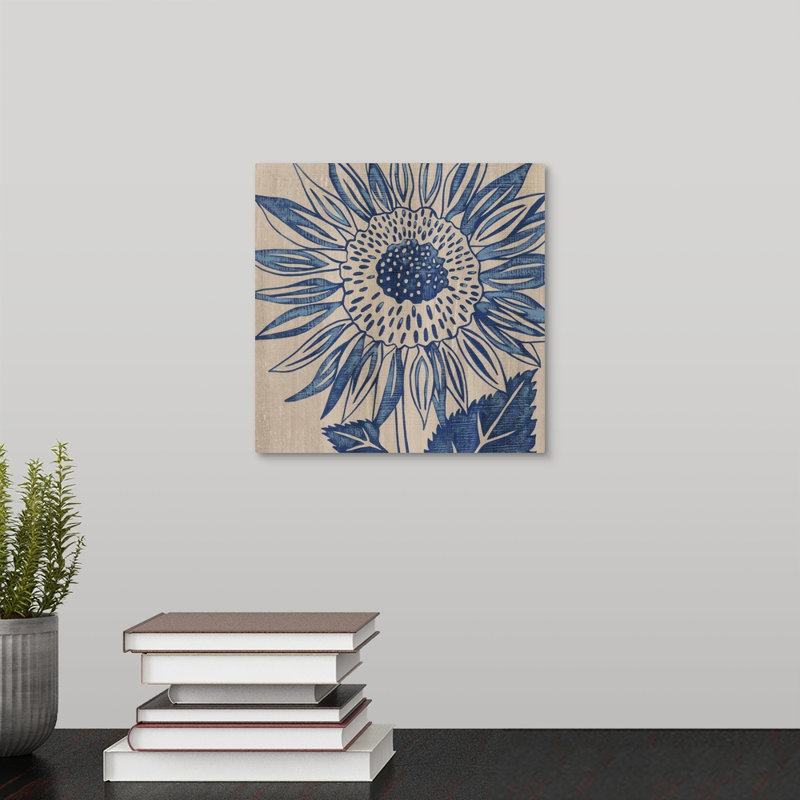 Indigo tournesol - imprimé, H 8 po x l 8 po x P 1,5 po, Toile
