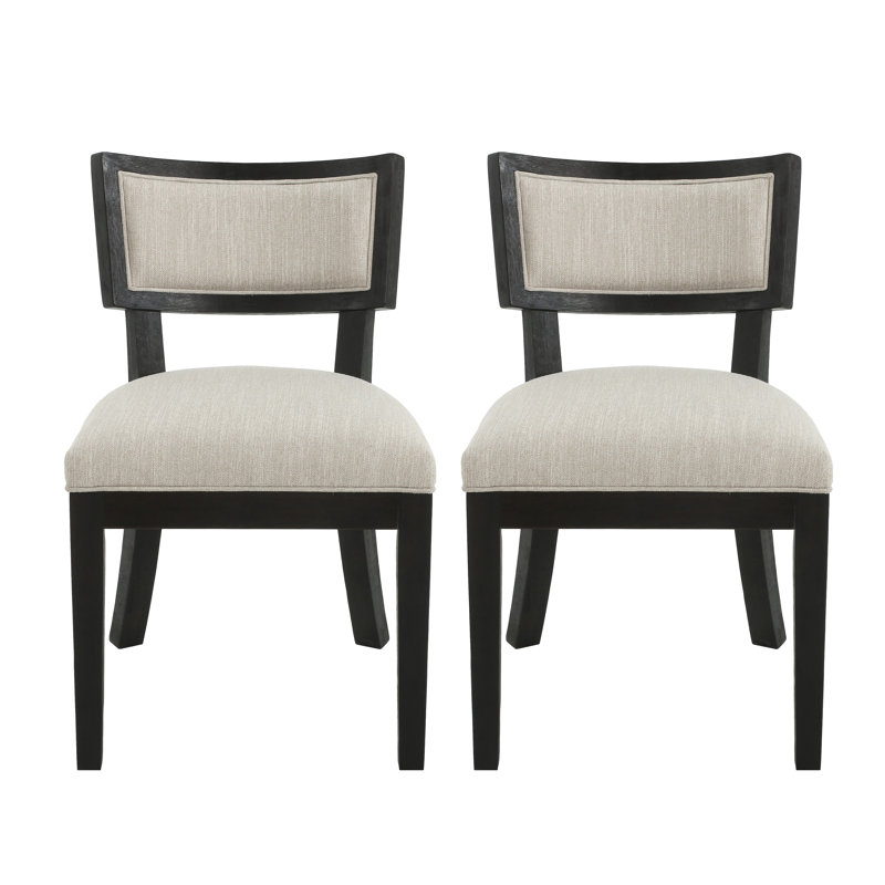 Parinita Fabric Upholstered Side Dining Chairs, Chocolate Brown
