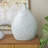 Pragathi Mother of Pearl Shell Handmade Large Mosaic Floral Decorative Light Blue Vase with Cream Underlay