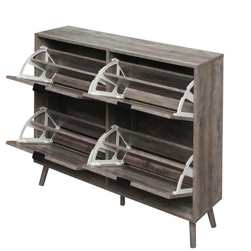 Range-chaussures 4 portes, armoire de rangement pour chaussures moderne autoportante, pour vestibule