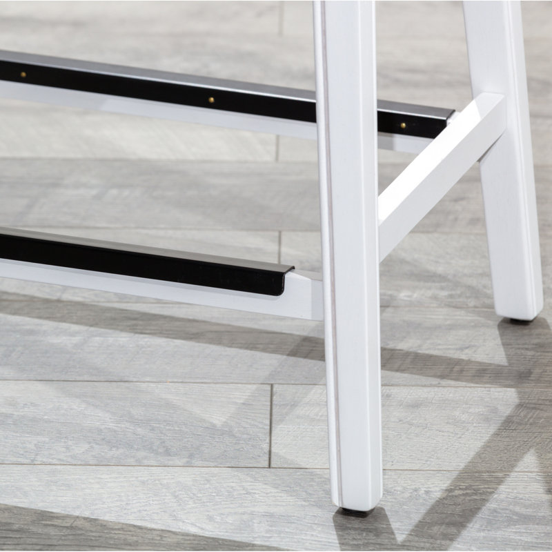 Tabouret de bar de 30 po au fini gris patiné, siège en cuir noir - une option de siège élégante pour votre tabouret, apparence, siège, structure solide et décoration