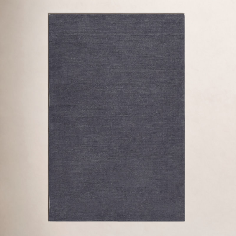 Crowe Wool Charcoal Gray Area Rug, Rectangle 6' x 9'