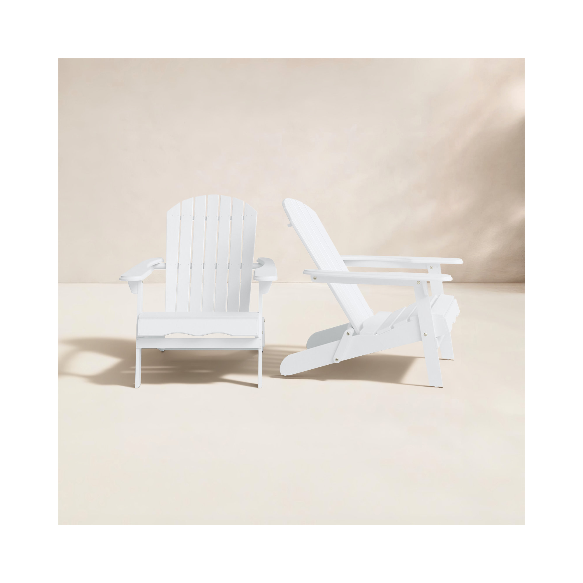 Woking Foldable Outdoor Adirondack Set, White