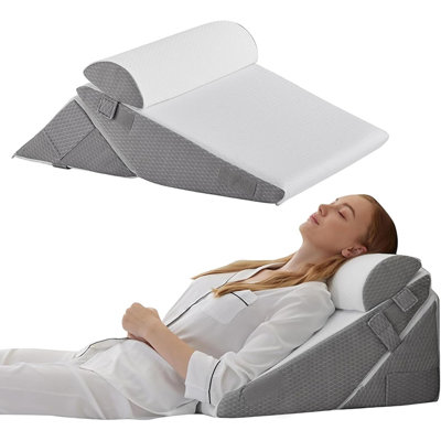 3pcs Bed Wedge Pillow Set Wedge Pillow Headboard